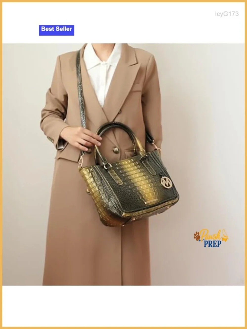 Vegan Leather Crocodile Embossed Satchel Crossbody Tote Purse Women